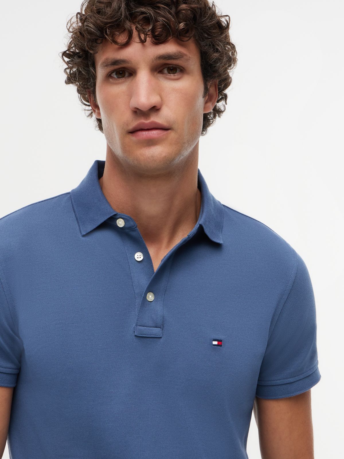 1985 Slim Fit Pique Polo Shirt — Blue