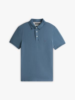 blauw slim fit polo uit de 1985 collection voor heren - tommy hilfiger