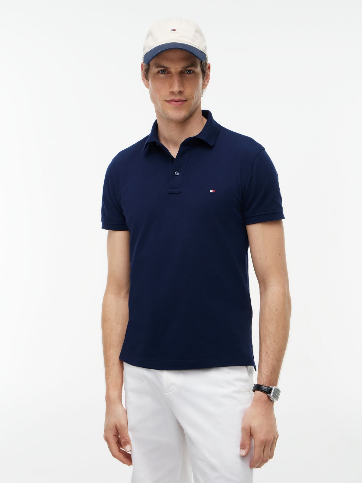 1985 Slim Fit Pique Polo Shirt — Blue