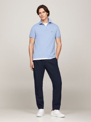 polo 1985 collection de corte slim blue de hombres tommy hilfiger