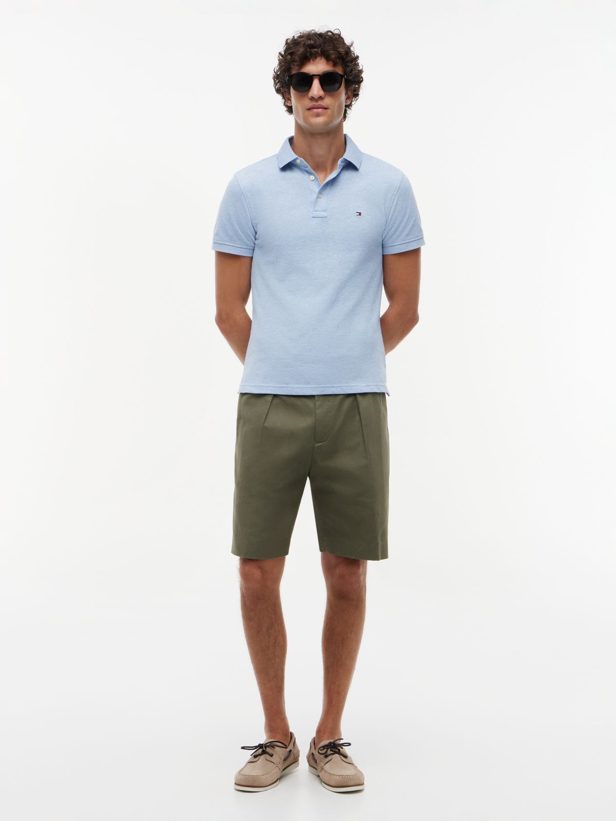 1985 Slim Fit Pique Polo Shirt — Blue