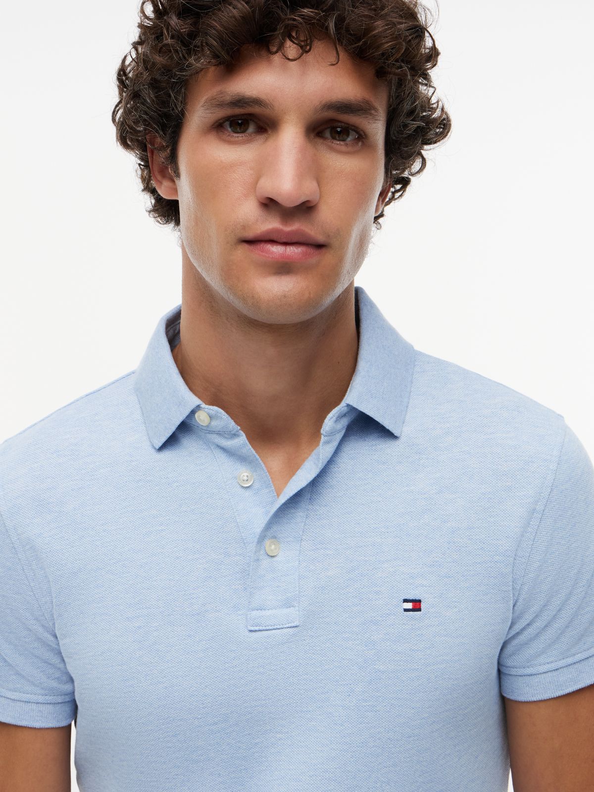 1985 Slim Fit Pique Polo Shirt — Blue