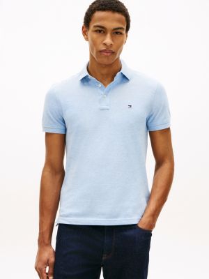 polo slim 1985 en piqué blue pour hommes tommy hilfiger