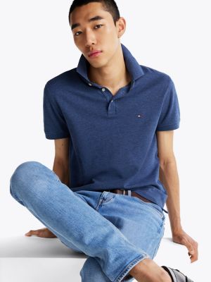 polo ajusté 1985 collection bleu pour hommes tommy hilfiger