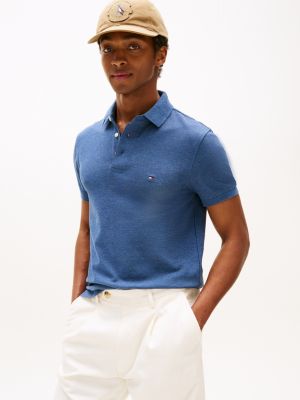 blue slim fit polo uit de 1985 collection voor heren - tommy hilfiger