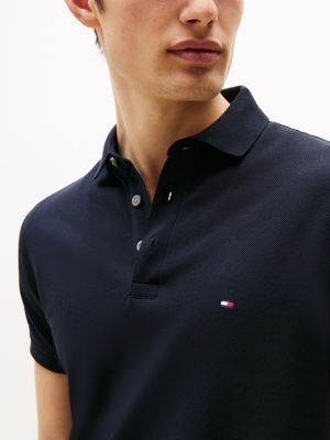 polo 1985 collection de corte slim blue de hombres tommy hilfiger