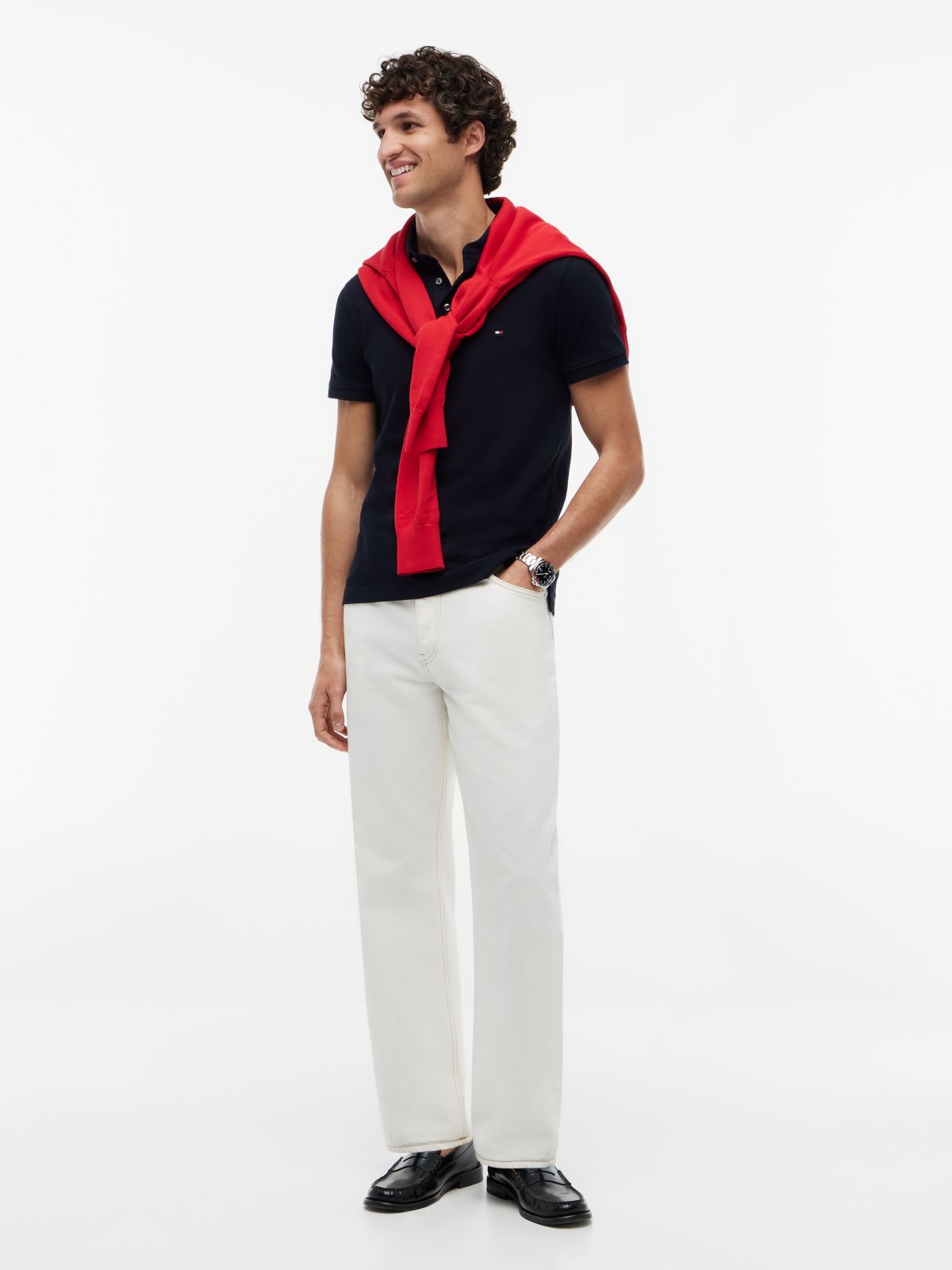 1985 Slim Fit Pique Polo Shirt — Blue