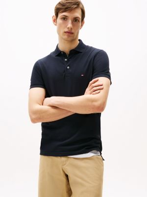 blue slim fit polo uit de 1985 collection voor heren - tommy hilfiger