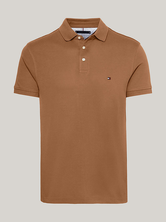 brown 1985 collection slim fit polo for men tommy hilfiger