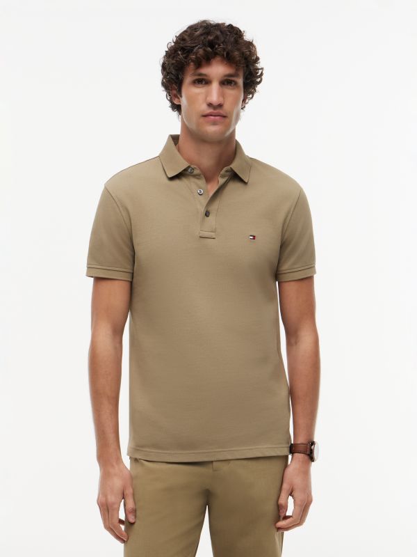 1985 Slim Fit Pique Polo Shirt — Brown