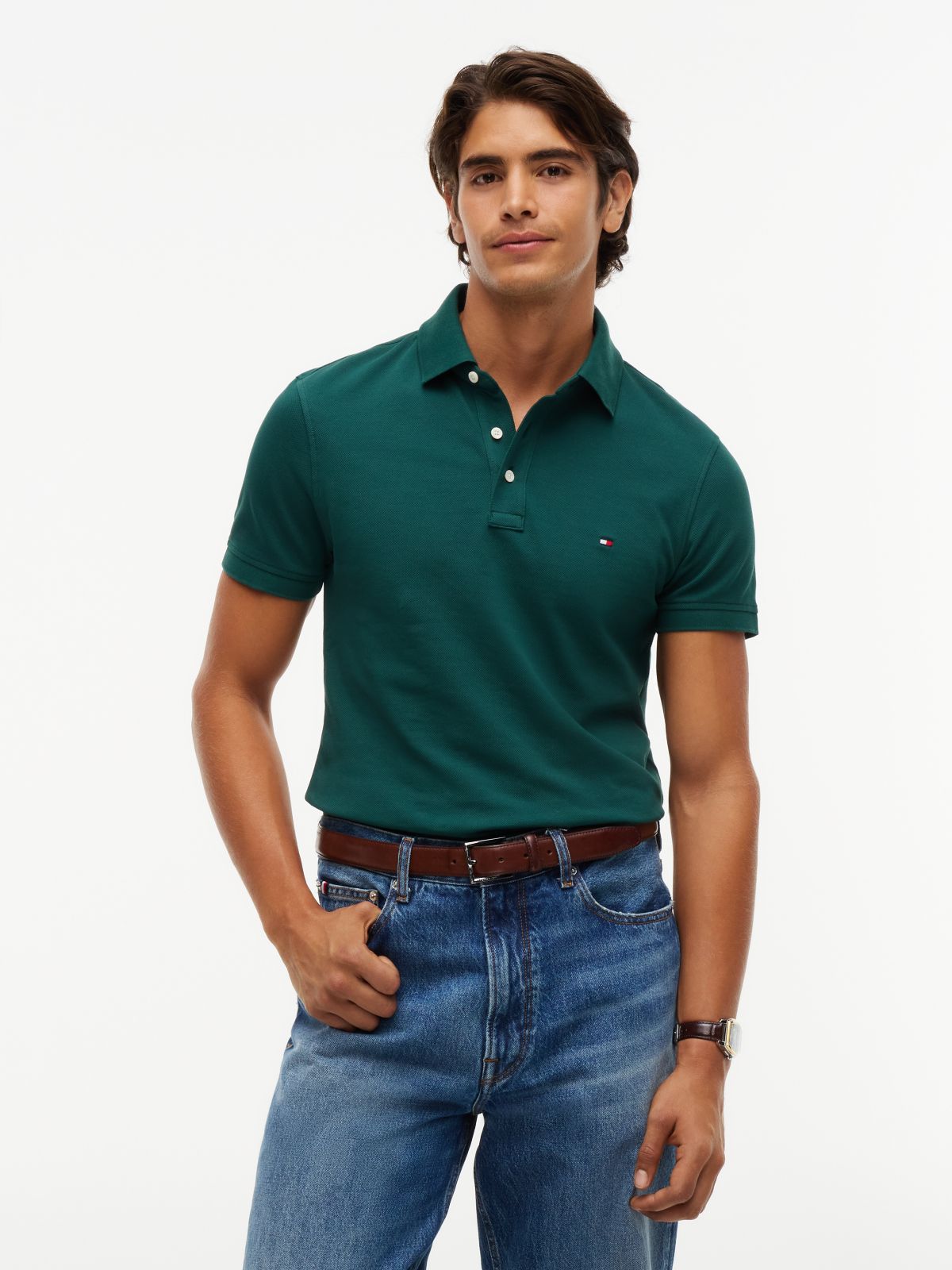 1985 Slim Fit Pique Polo Shirt — Green
