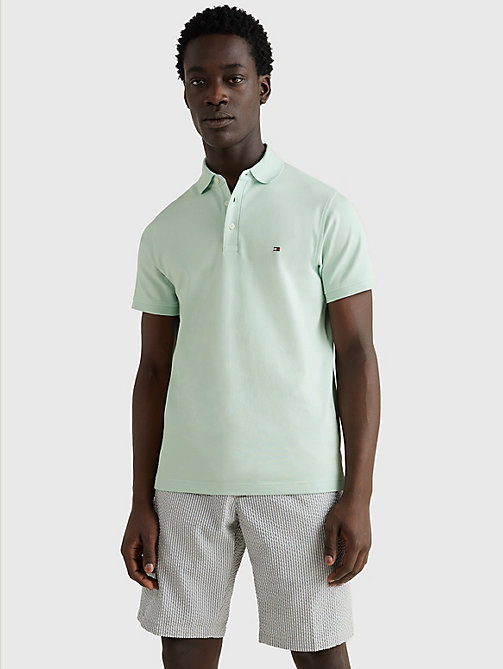 groen 1985 collection slim fit polo voor men - tommy hilfiger