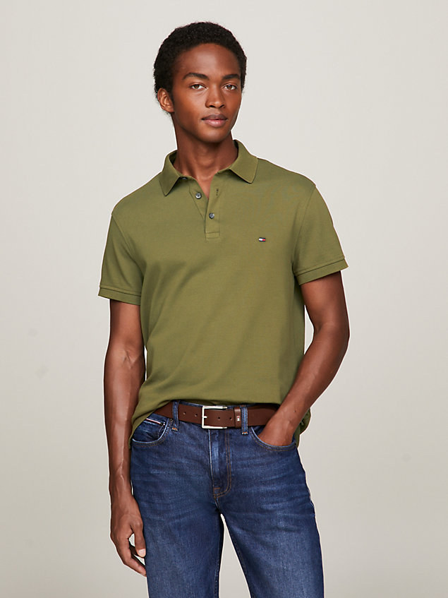 green 1985 collection slim fit polo for men tommy hilfiger