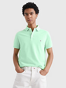 green 1985 collection slim fit pique polo for men tommy hilfiger