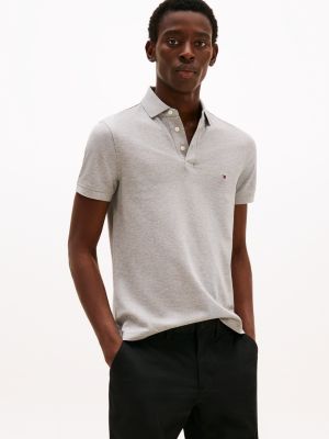 polo 1985 collection de corte slim grey de hombres tommy hilfiger