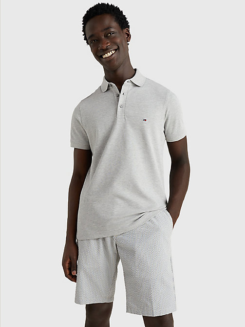 grey 1985 collection slim fit polo for men tommy hilfiger