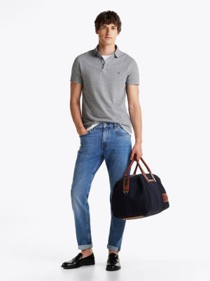 grau 1985 collection slim fit poloshirt für herren - tommy hilfiger