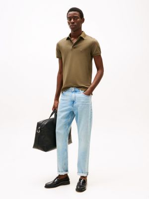 khaki 1985 slim fit polo shirt for men tommy hilfiger