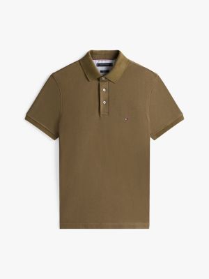 khaki 1985 collection slim fit polo shirt for men tommy hilfiger