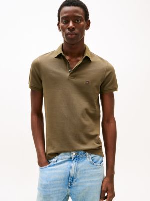 khaki 1985 slim fit polo shirt for men tommy hilfiger