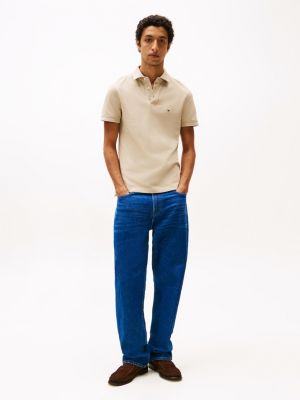 khaki 1985 slim fit polo shirt for men tommy hilfiger