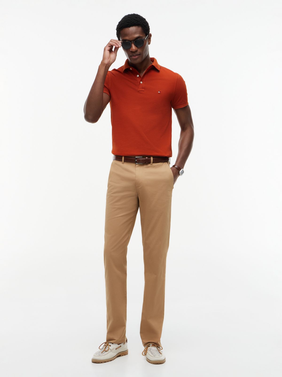 1985 Slim Fit Pique Polo Shirt — Orange