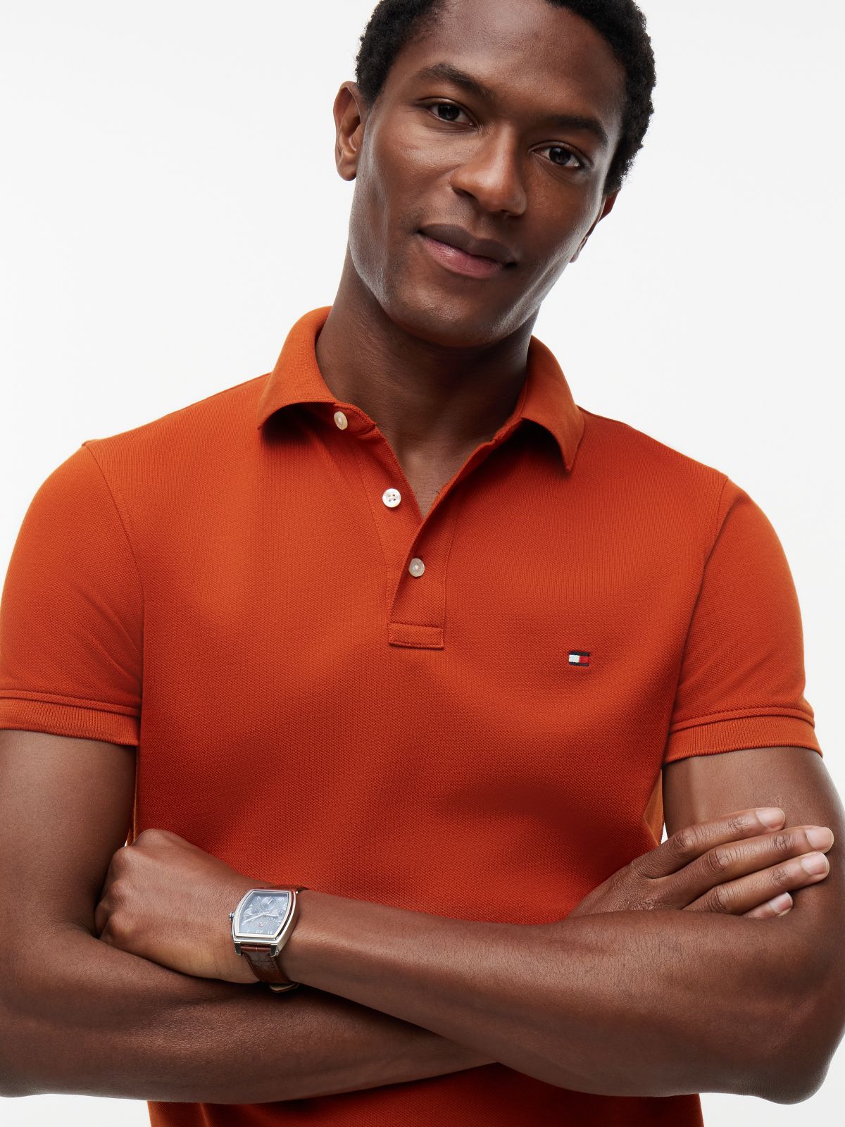 1985 Slim Fit Pique Polo Shirt — Orange