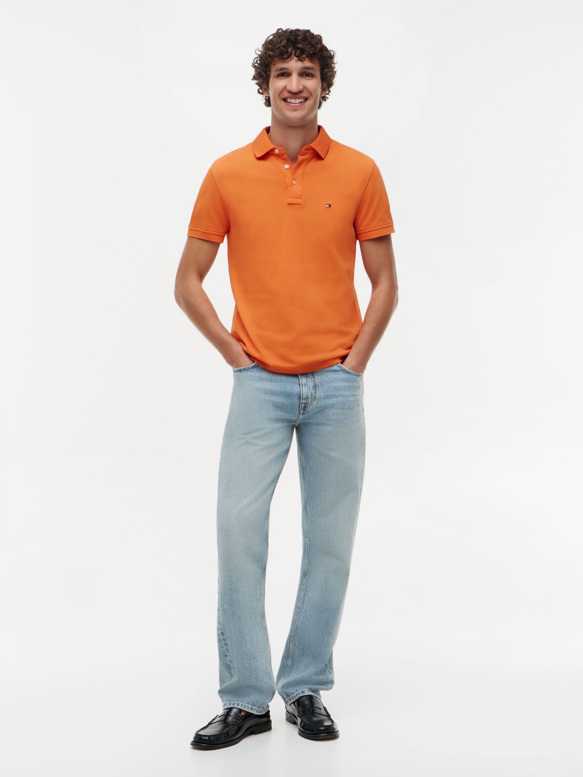 1985 Slim Fit Pique Polo Shirt — Orange