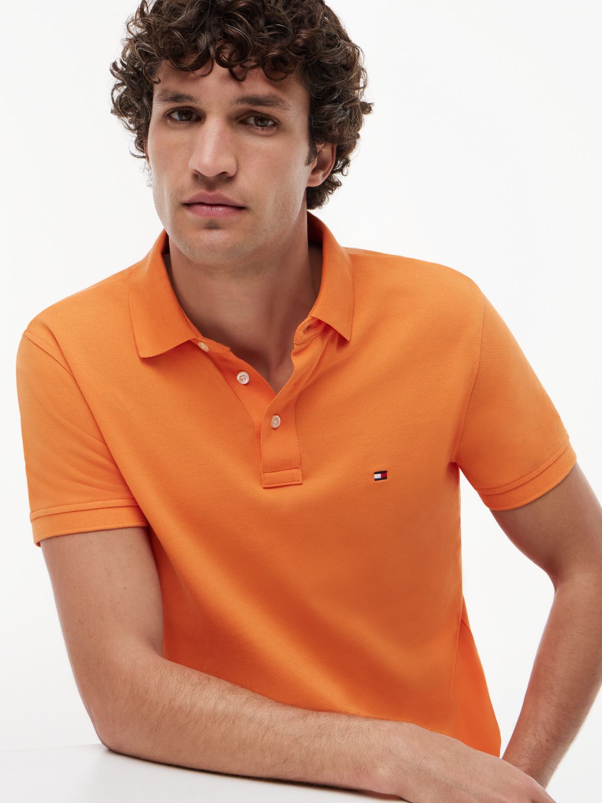 1985 Slim Fit Pique Polo Shirt — Orange