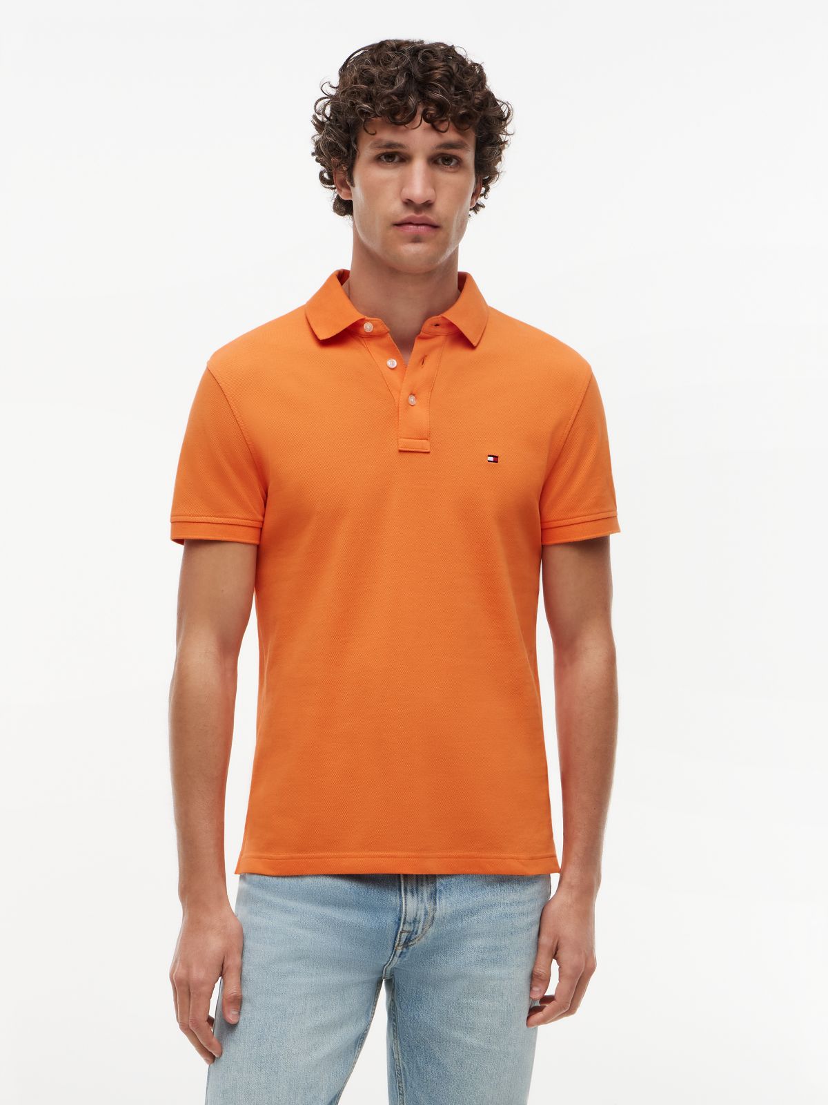 1985 Slim Fit Pique Polo Shirt — Orange