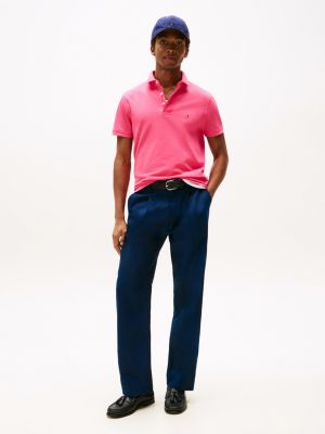 weinrote 1985 slim fit poloshirt für herren - tommy hilfiger