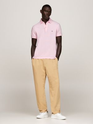 pink 1985 collection slim fit polo shirt for men tommy hilfiger