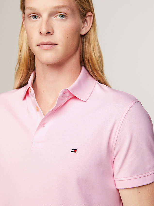 pink 1985 collection slim fit polo for men tommy hilfiger