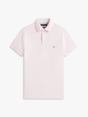 polo ajusté 1985 en piqué rose pour hommes tommy hilfiger