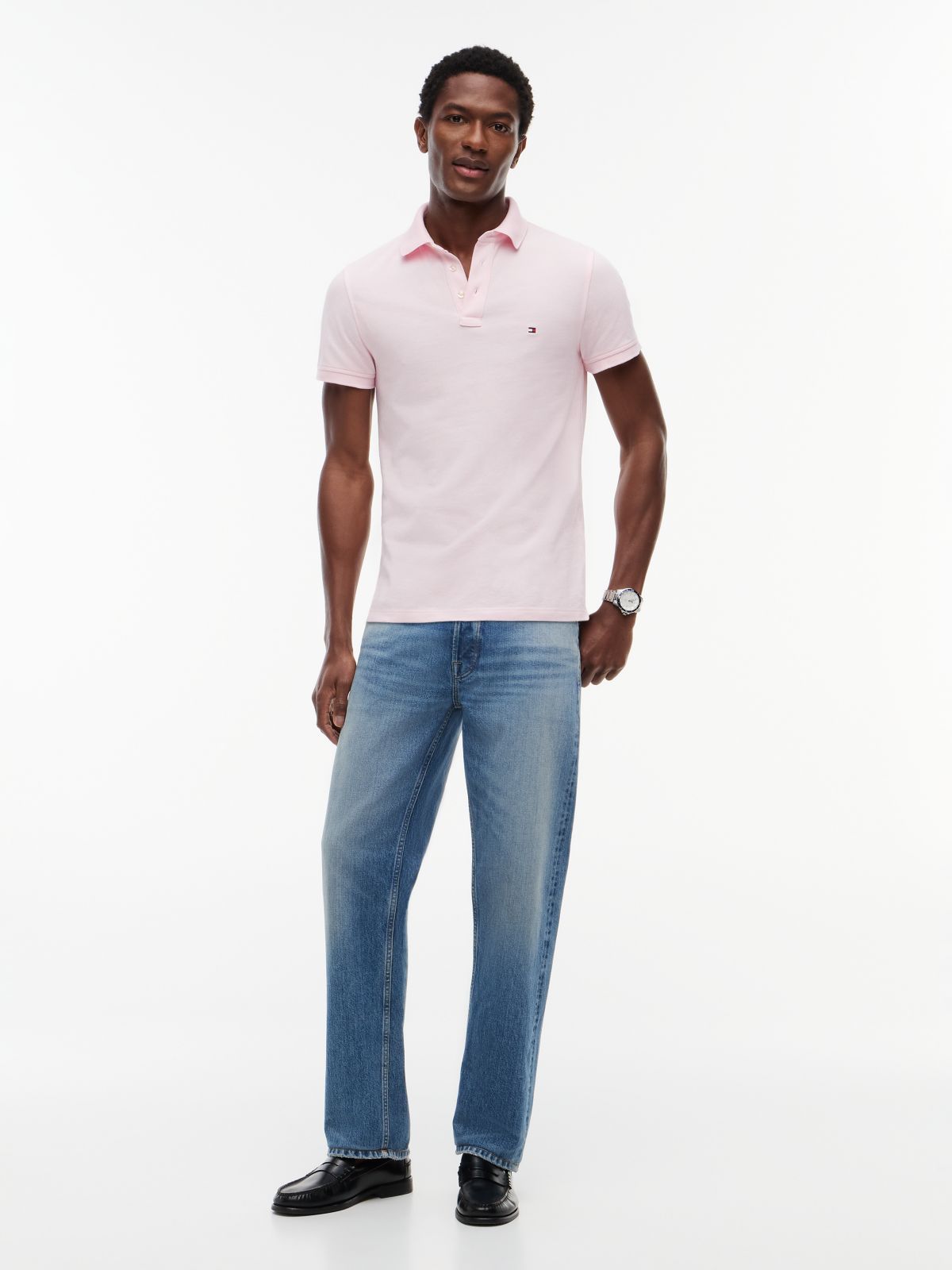 1985 Slim Fit Pique Polo Shirt — Pink