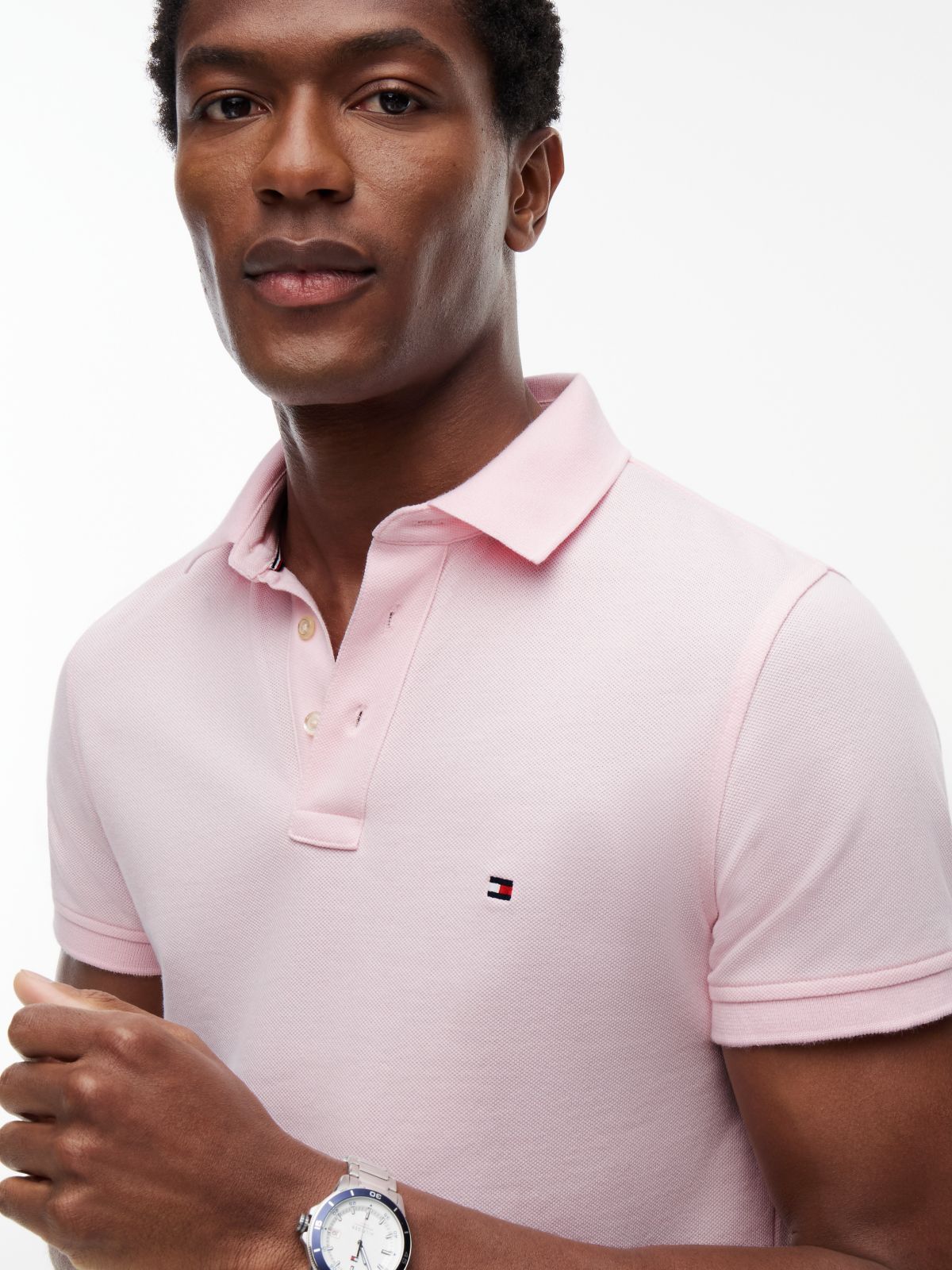 1985 Slim Fit Pique Polo Shirt — Pink
