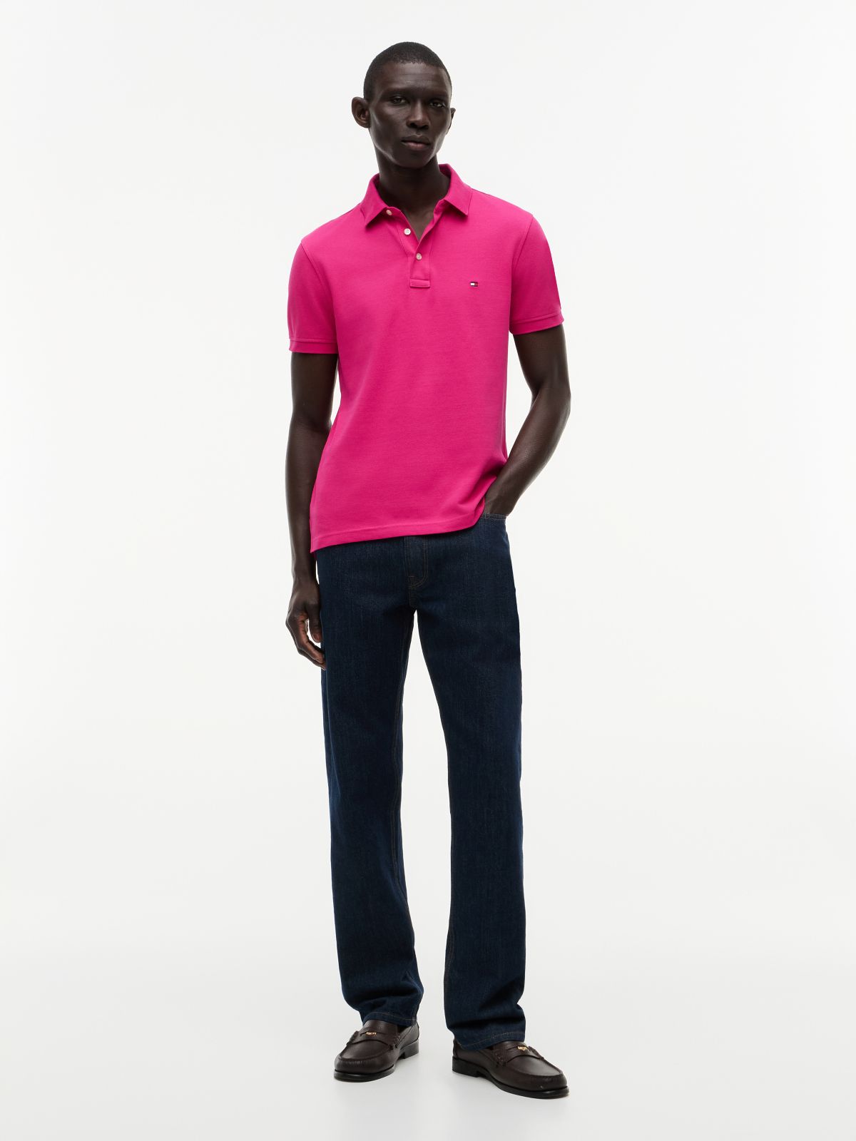 1985 Slim Fit Pique Polo Shirt — Pink