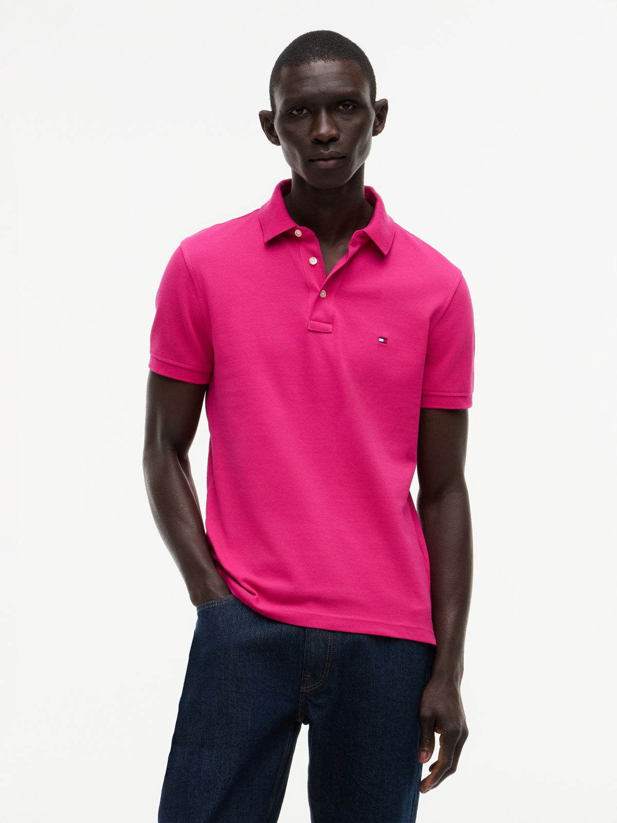 1985 Slim Fit Pique Polo Shirt — Pink