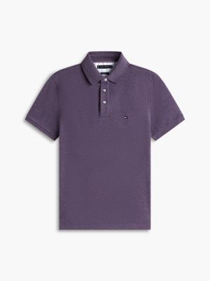 polo slim en piqué 1985 violet pour hommes tommy hilfiger