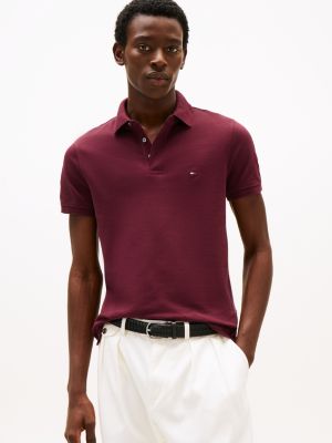 red slim fit polo uit de 1985 collection voor heren - tommy hilfiger