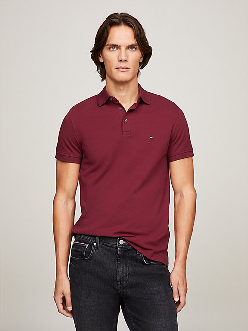 red 1985 collection slim fit polo for men tommy hilfiger