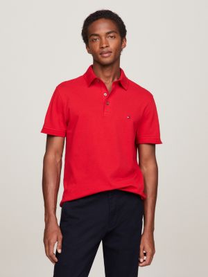 Tommy Hilfiger Men's Custom-Fit Lex Pocket Polo Shirt Deep Black-Small 