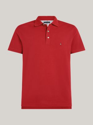 Red tommy hilfiger polo discount