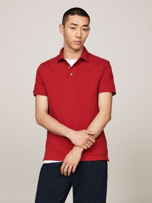 polo 1985 collection slim fit rosso da uomini tommy hilfiger