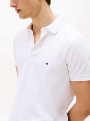 1985 Collection Flag Embroidery Slim Polo, White