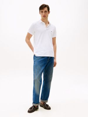 weiß 1985 collection slim fit poloshirt für herren - tommy hilfiger