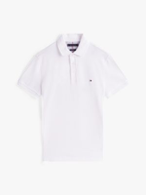 weiß 1985 collection slim fit poloshirt für herren - tommy hilfiger