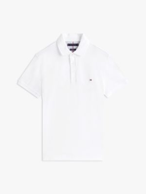 wit 1985 slim fit polo van piqué voor heren - tommy hilfiger