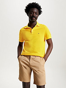 żółty wąska koszulka polo 1985 collection dla mężczyźni - tommy hilfiger