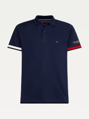 Polo S Vyshitym Logotipom Sinij Tommy Hilfiger